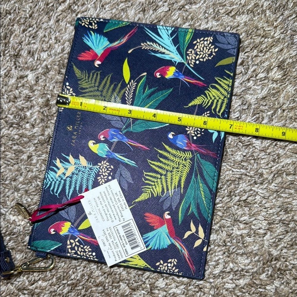 Sara Miller Clutch Cosmetic Pouch Tropical Parrot - Picture 3 of 6